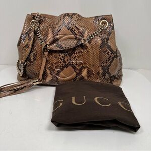 Gucci Soho Chain Strap Shoulder Bag Python Medium